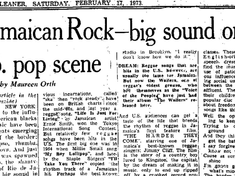 Jamaican Rock–Big Sound on U.S. Pop&nbsp;Scene