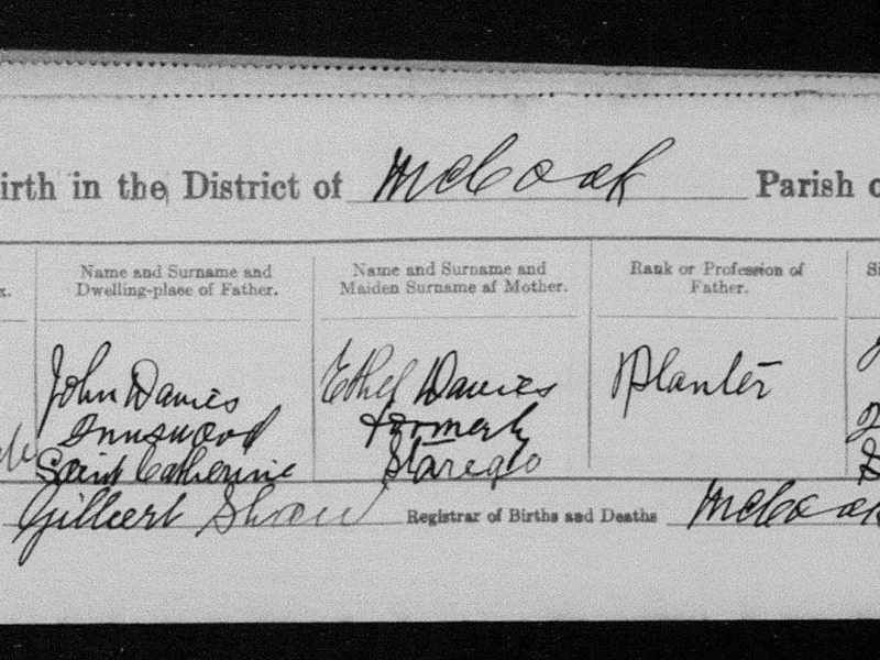 Birth Record for Sister&nbsp;Ignatius